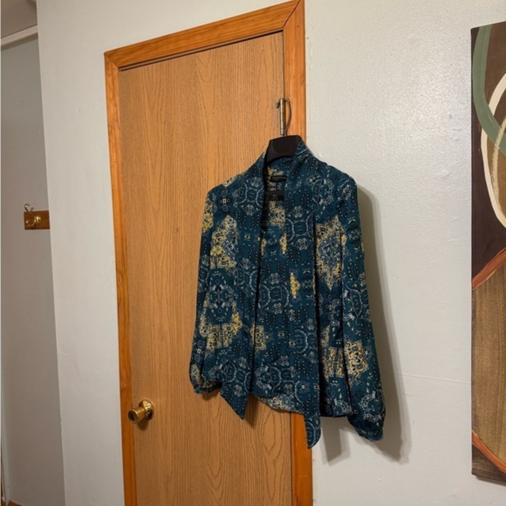 House of Harlow x Revolve Small Multi-Color w/Geometric Print Long Sleeve Blouse